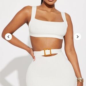 Fashion Nova White Two-Piece skirt Set